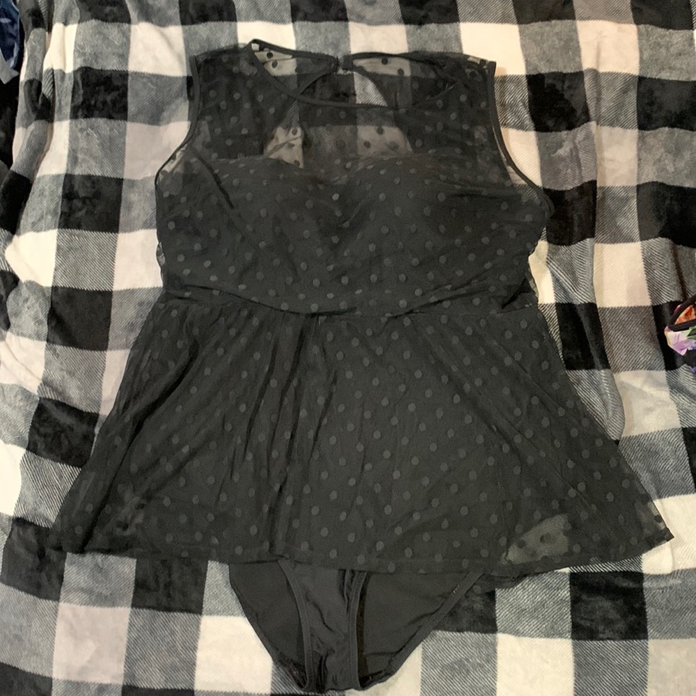 Torrid Black Dot Swimsuit